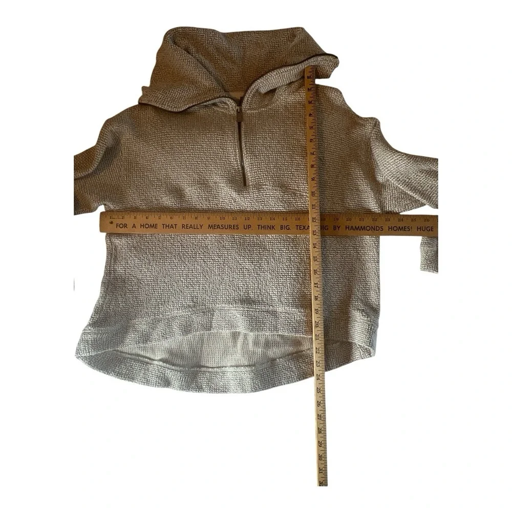 Sweaty Betty Gray Marled Waffle Knit‎ Half Zip Pullover Sweater Medium US 10